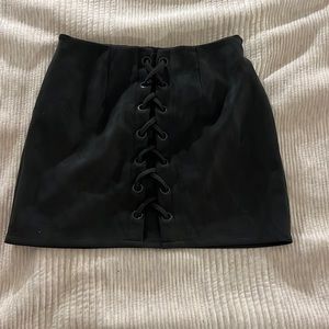 Green velvet skirt